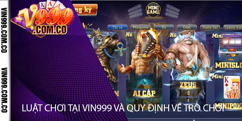 Luật chơi tại vin999 và Quy định về Trò chơi